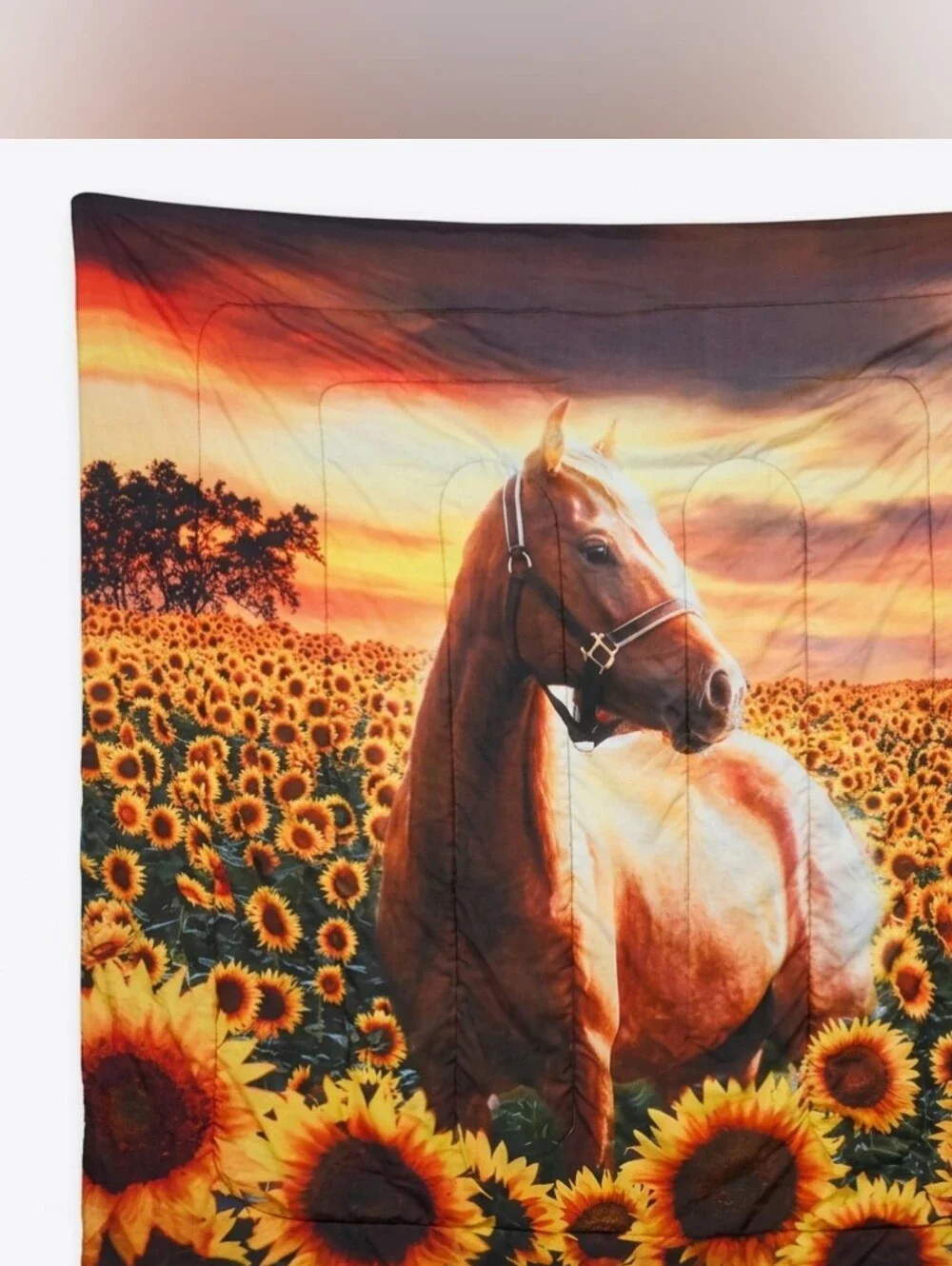 Rustic Horse & Sunflower Themed Comforter Set - (3 Pieces) Full Size